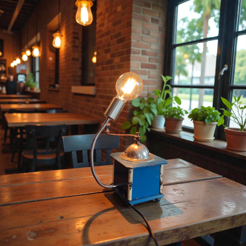 1930s Vintage Peugeot Coffee Grinder Lamp