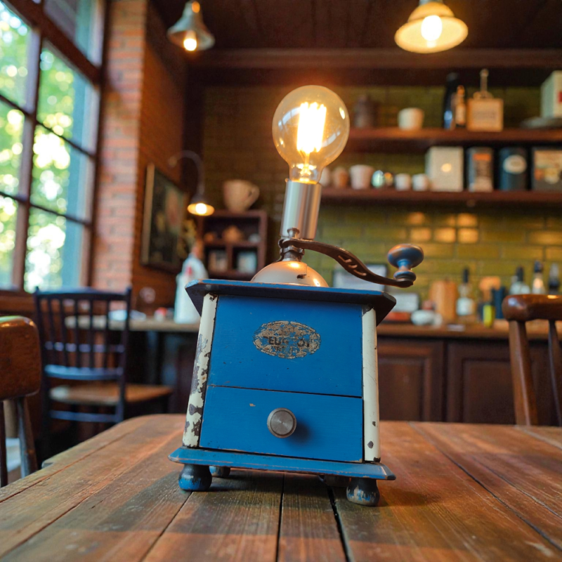1930s Vintage Peugeot Coffee Grinder Lamp