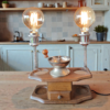 Vintage Coffee Grinder - Double Gooseneck Lamp