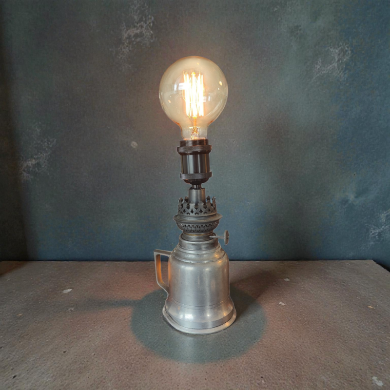 2026/02/1000067013.png Vintage Pewter Oil Lamp Upcycled to Edison Lamp