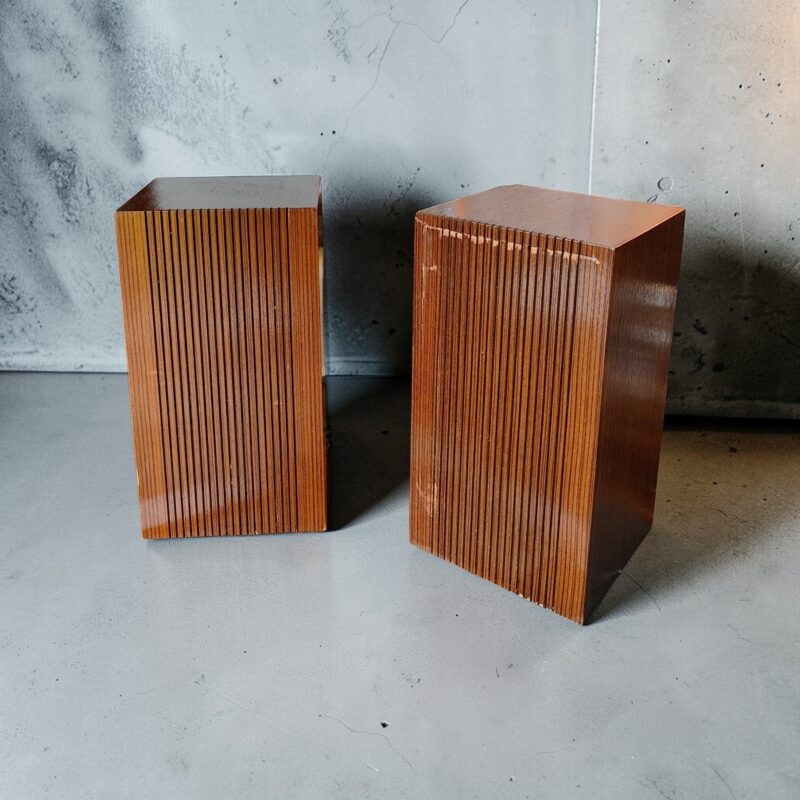 1970s Teak Speakers Retrofitted with Bluetooth and Aux