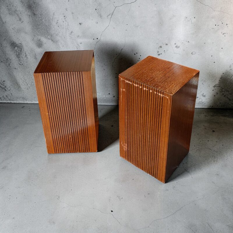 1970s Teak Speakers Retrofitted with Bluetooth and Aux