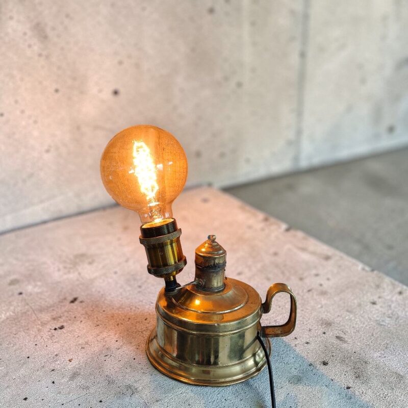 Vintage Brass Oil Lamp Upcycled