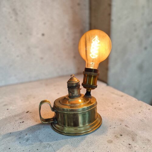 Vintage Brass Oil Lamp Upcycled