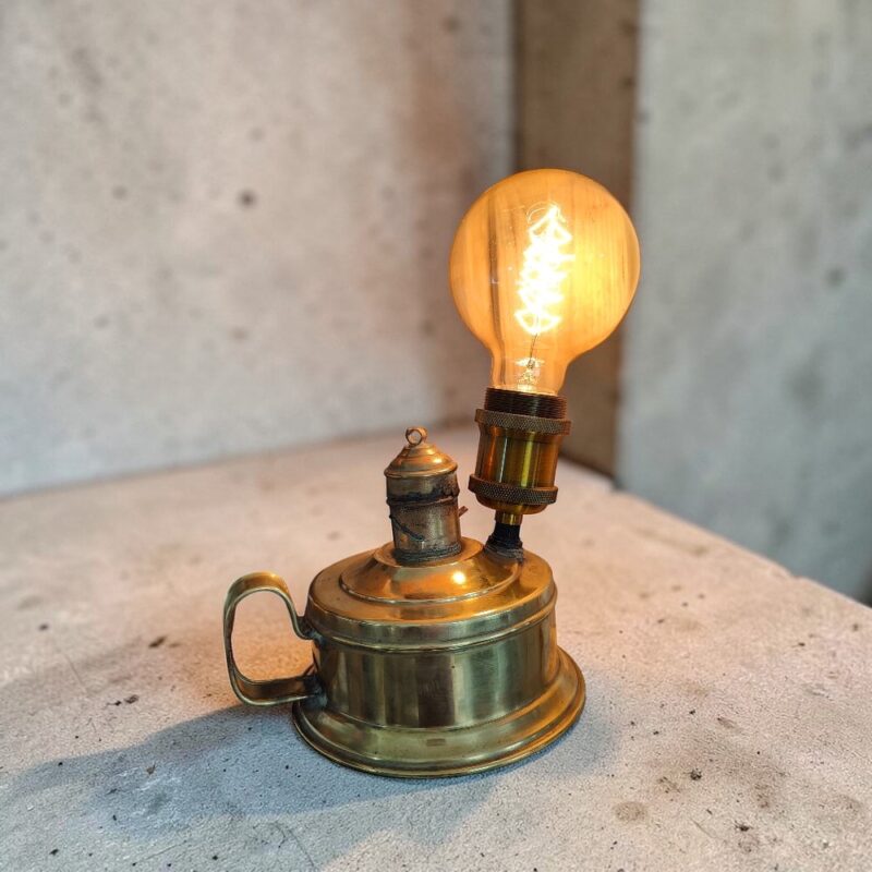 Vintage Brass Oil Lamp Upcycled